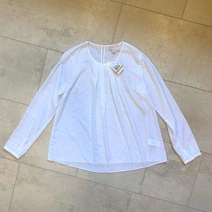 Michael Kors White Basics Long Sleeve Blouse